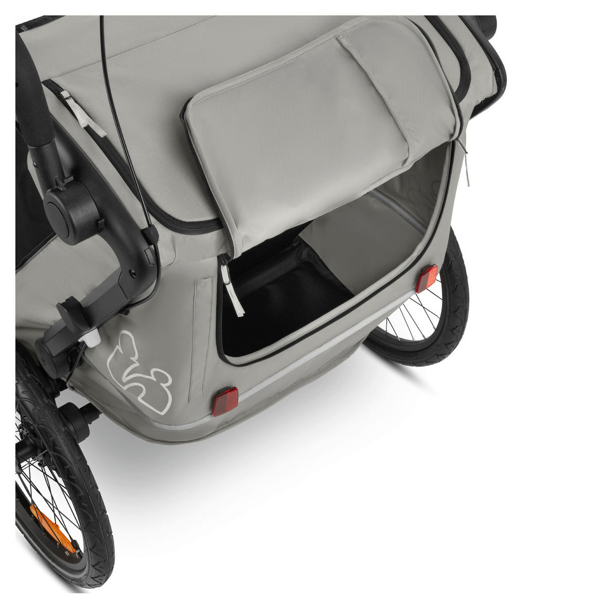 FAHRRADANHÄNGER   Bike N Walk Duo  - Hellgrau, Basics, Kunststoff/Textil (81/107/134cm) - Hauck