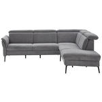 ECKSOFA Grau Struktur  - Schwarz/Grau, MODERN, Textil/Metall (275/235cm) - Cantus