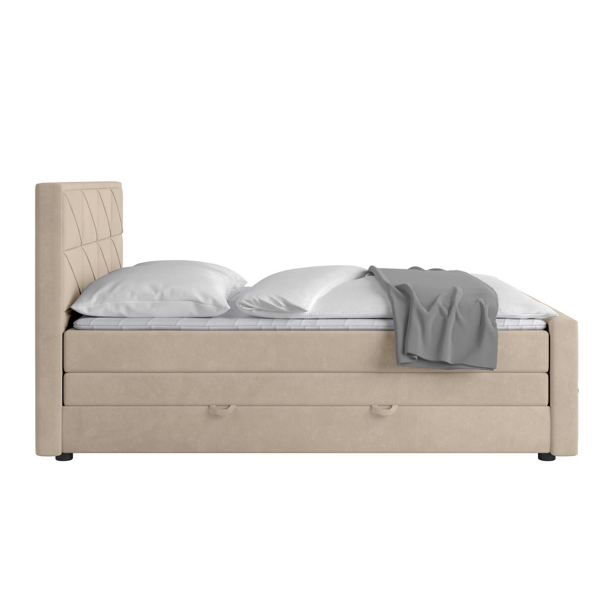 BOXSPRINGBETT 180/200 cm  in Beige  - Beige, Modern, Holz/Kunststoff (180/200cm) - MID.YOU