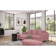 ECKSOFA in Flachgewebe, Leinenoptik Rosa  - Schwarz/Rosa, Design, Textil/Metall (170/242cm) - Xora