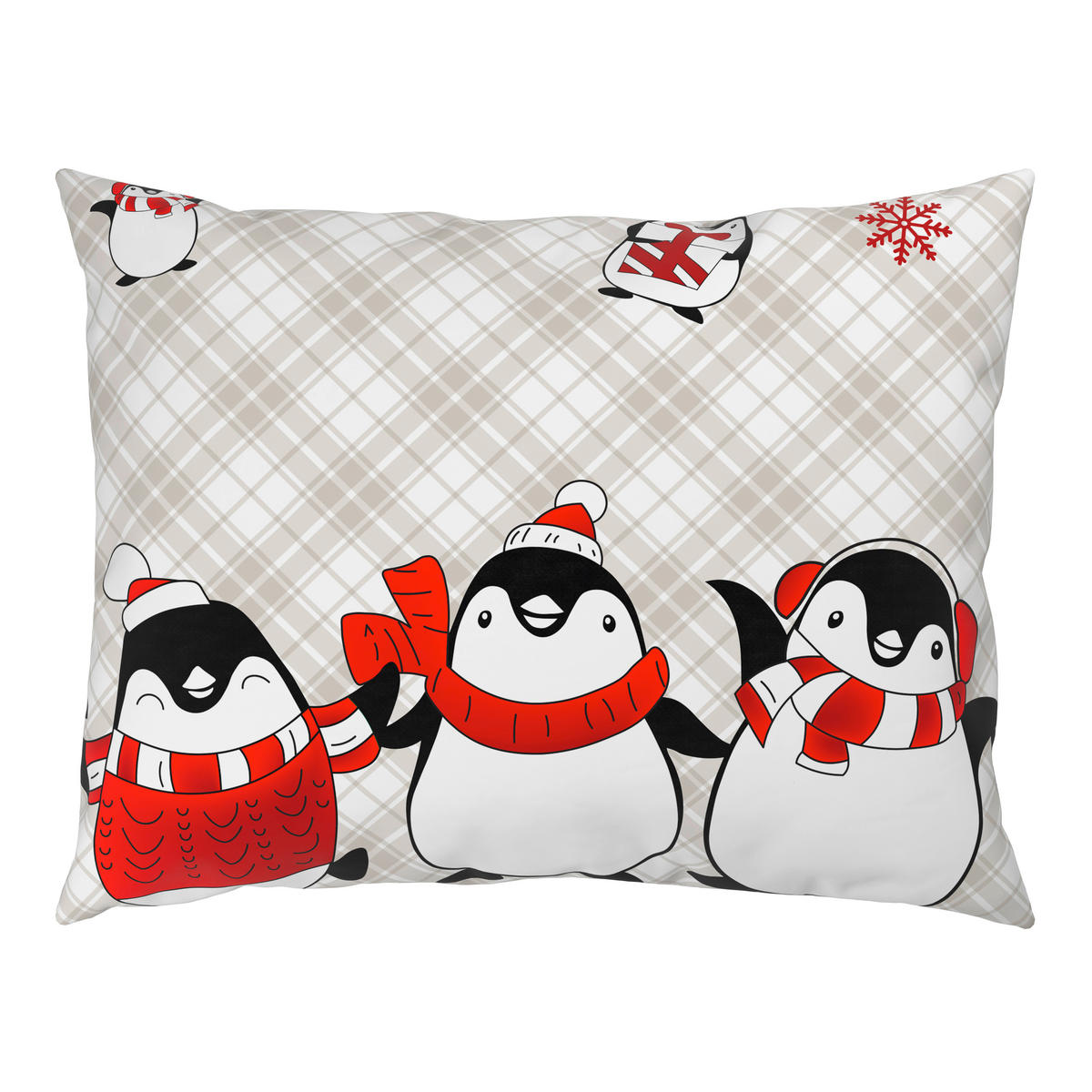 BETTWÄSCHESET 2-teilig Flanell 160/210 cm  - Rot/Grau, Textil (160/210cm) - X-Mas