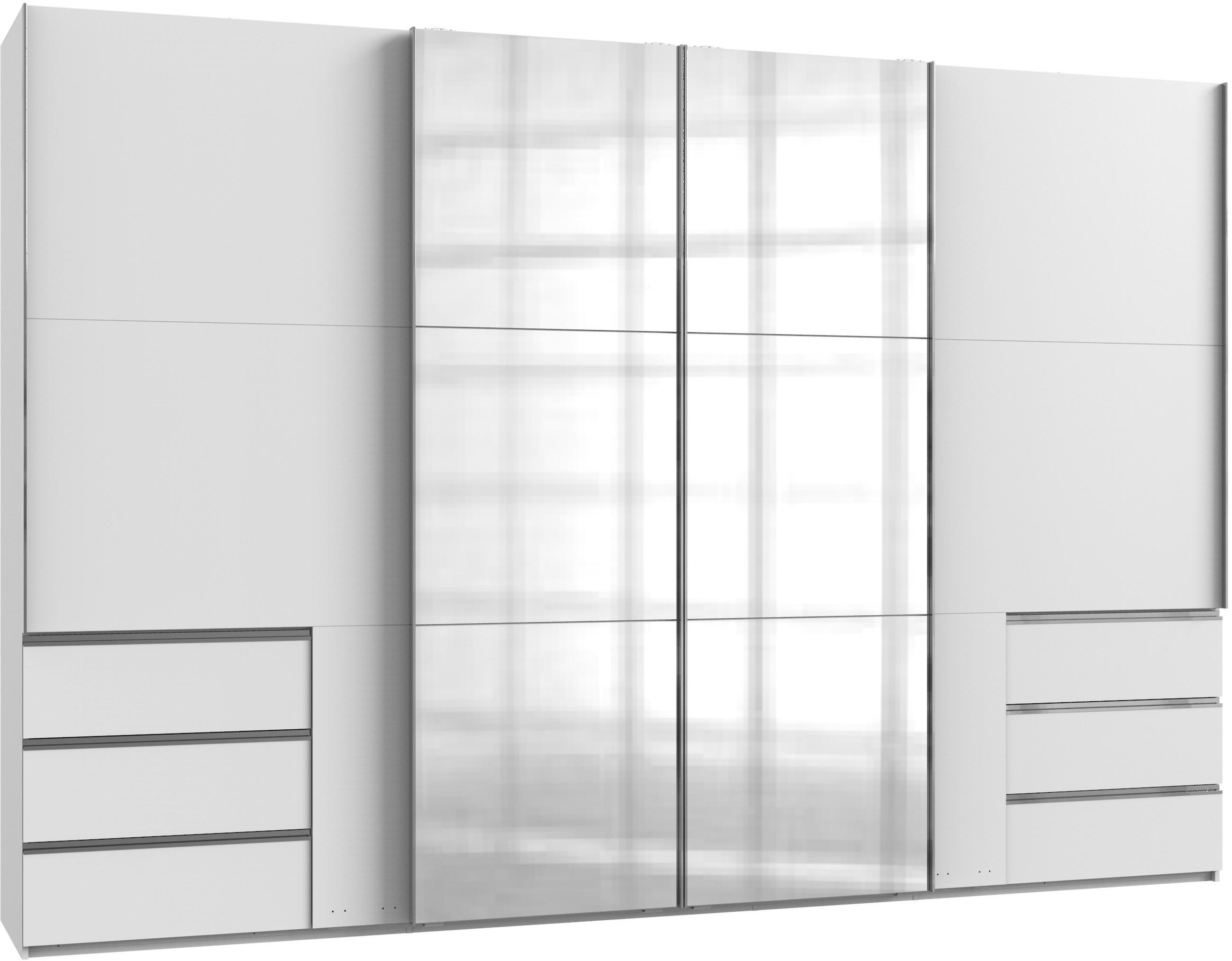 SCHWEBETÜRENSCHRANK in Weiss  - Chromfarben/Weiss, Modern, Holzwerkstoff (350/236/65cm) - MID.YOU