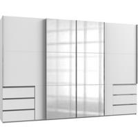 SCHWEBETÜRENSCHRANK in Weiss  - Chromfarben/Weiss, Modern, Holzwerkstoff (350/236/65cm) - MID.YOU