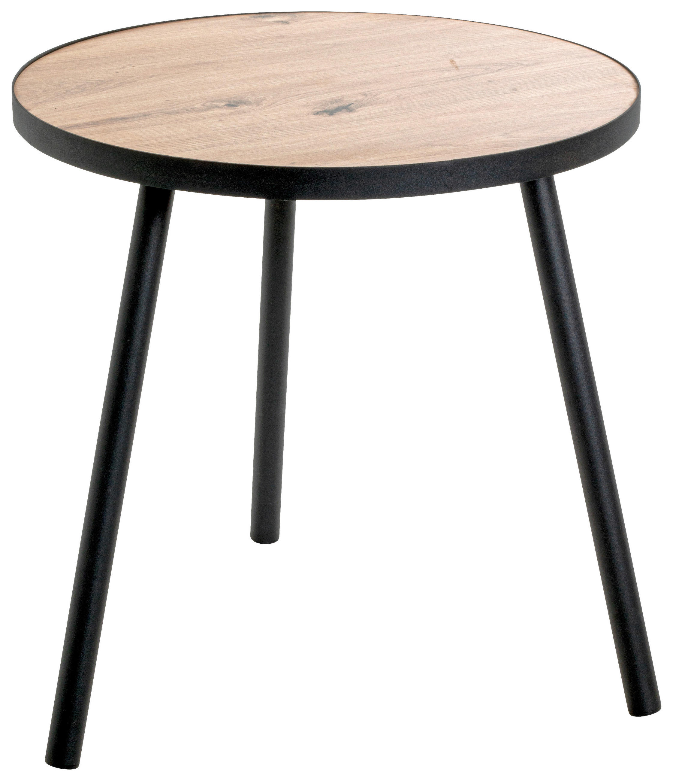 BEISTELLTISCH in Metall, Holzwerkstoff 50/50/52 cm  - Eichefarben/Schwarz, Design, Holzwerkstoff/Metall (50/50/52cm)