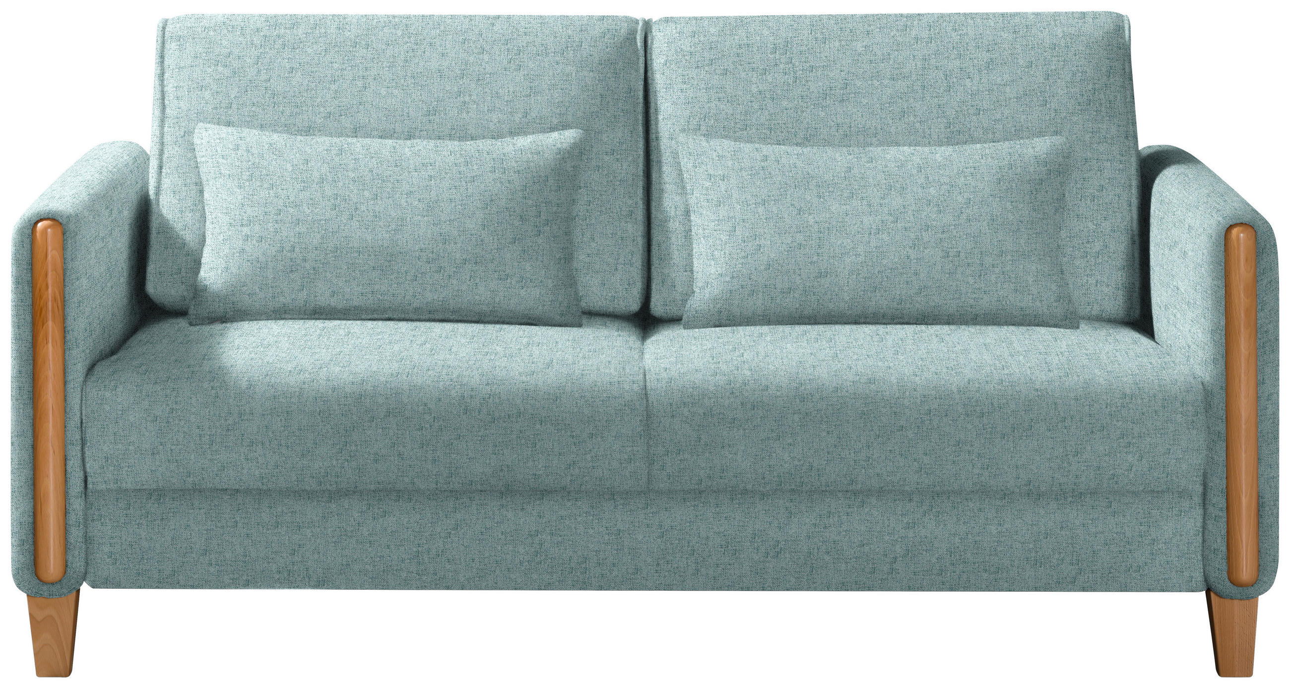 SCHLAFSOFA in Flachgewebe Buchefarben, Hellblau  - Buchefarben/Hellblau, Design, Holz/Textil (174/88/104cm) - Niels Andersson