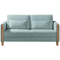 SCHLAFSOFA in Flachgewebe Buchefarben, Hellblau  - Buchefarben/Hellblau, Design, Holz/Textil (174/88/104cm) - Niels Andersson