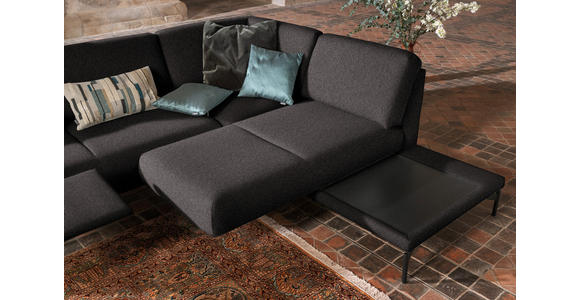 ECKSOFA in Flachgewebe, Struktur Graubraun  - Anthrazit/Graubraun, Design, Textil/Metall (254/230cm) - Ambiente