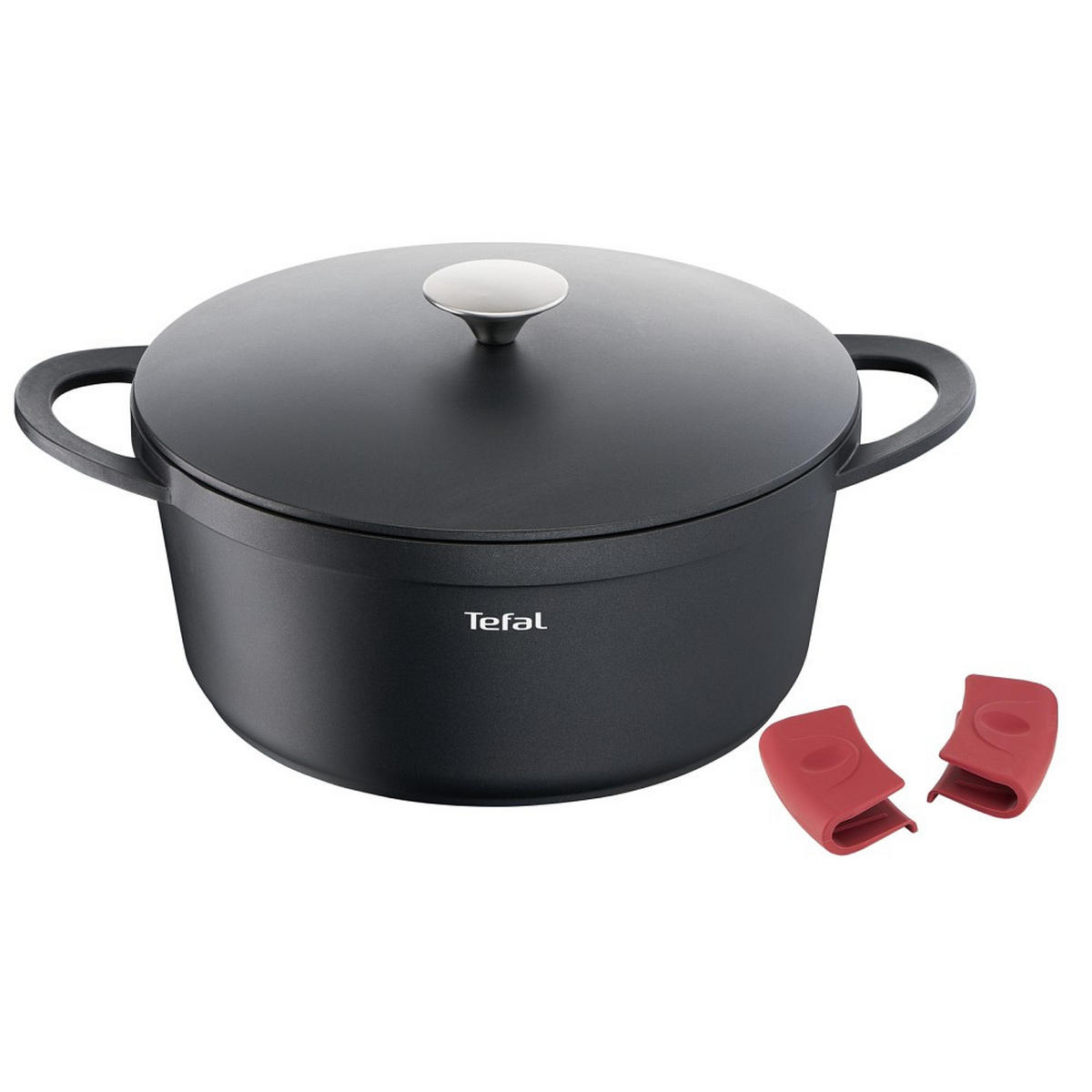 KOCHTOPF TRATTORIA 6,7 L  - Edelstahlfarben/Schwarz, Basics, Metall (34,5/30/14,5cm) - Tefal