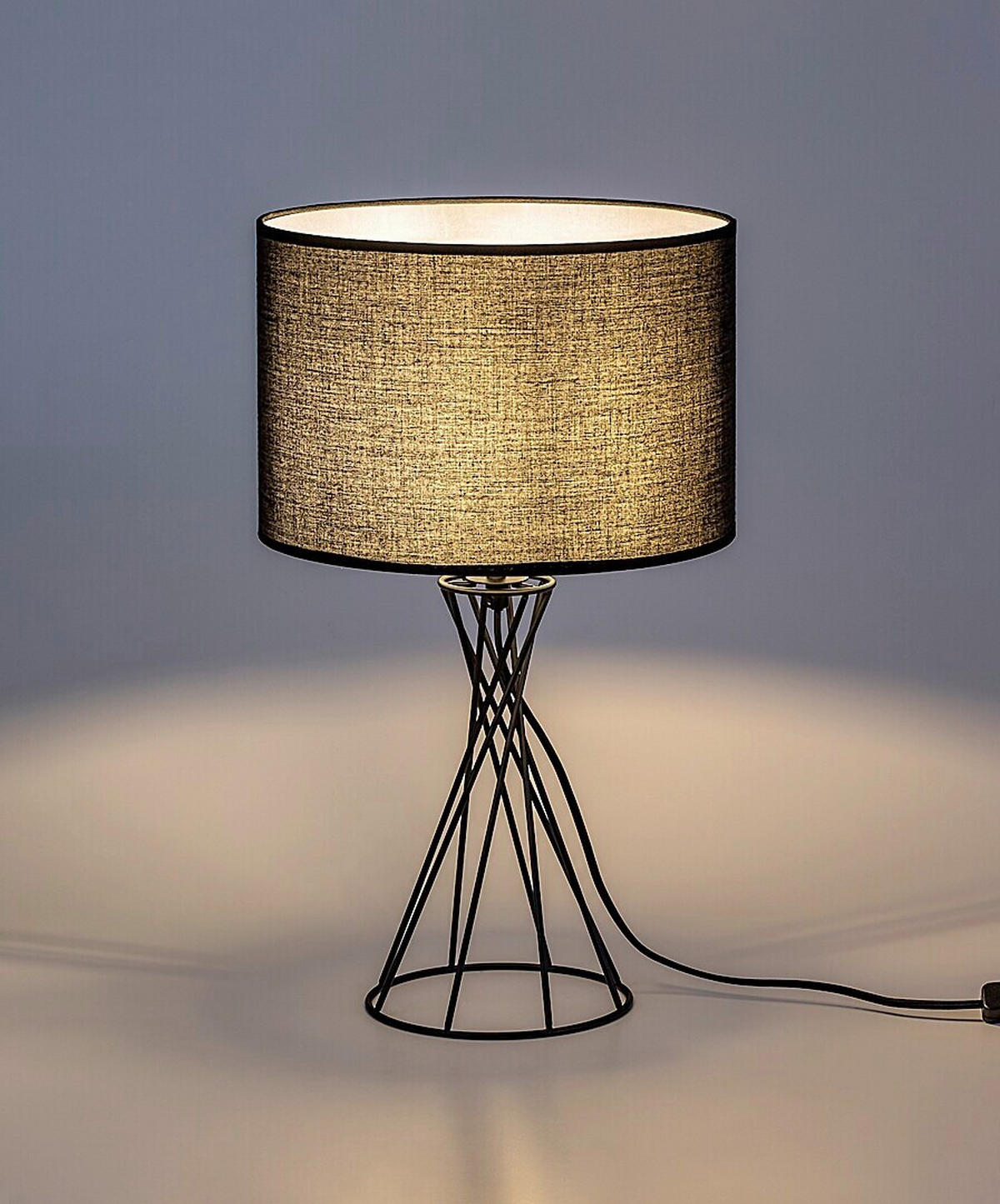 NAMIZNA SVETILKA  NIVRA  30/50 cm           - črna, Basics, kovina/tekstil (30/50cm)