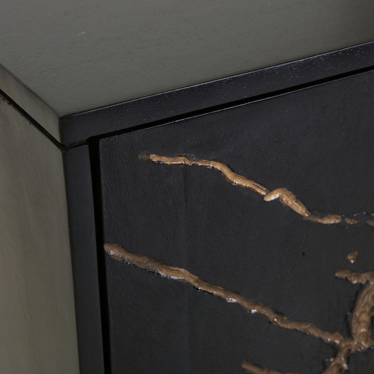 KOMMODE  in 90/90/40 cm  - Goldfarben/Schwarz, Design, Holz/Metall (90/90/40cm) - Landscape