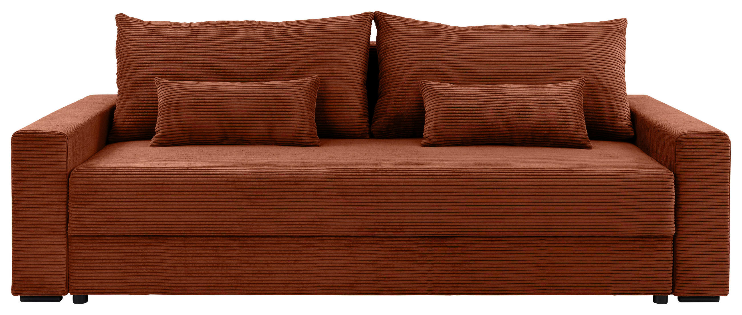SCHLAFSOFA Cord Kupferfarben  - Schwarz/Kupferfarben, KONVENTIONELL, Kunststoff/Textil (233/92/108cm) - Carryhome