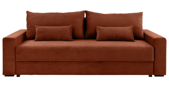 SCHLAFSOFA in Cord Kupferfarben  - Schwarz/Kupferfarben, KONVENTIONELL, Kunststoff/Textil (233/92/108cm) - Carryhome