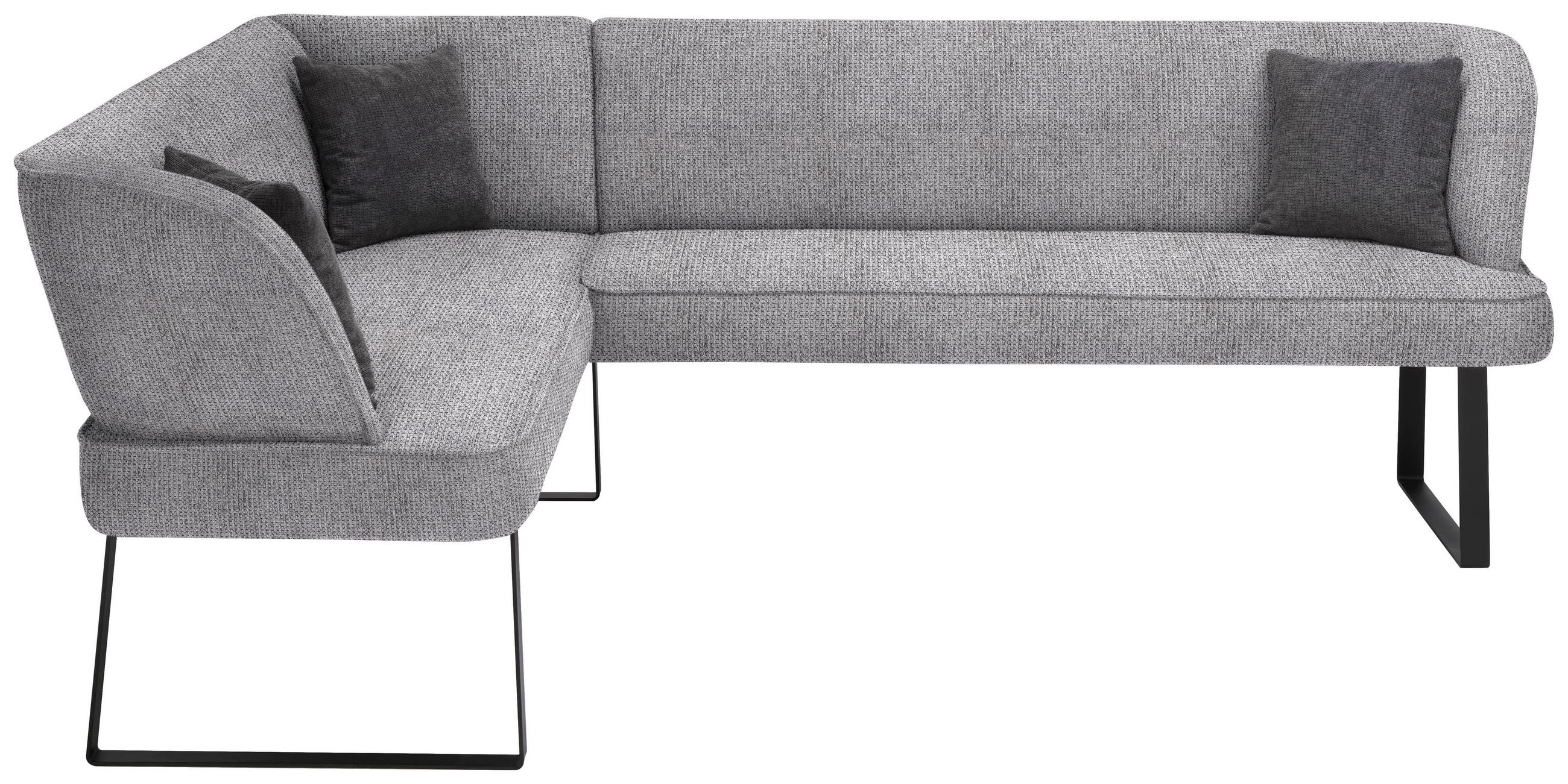 ECKBANK 189/233 cm  in Dunkelgrau  - Dunkelgrau/Schwarz, Design, Textil/Metall (189/233cm) - Novel