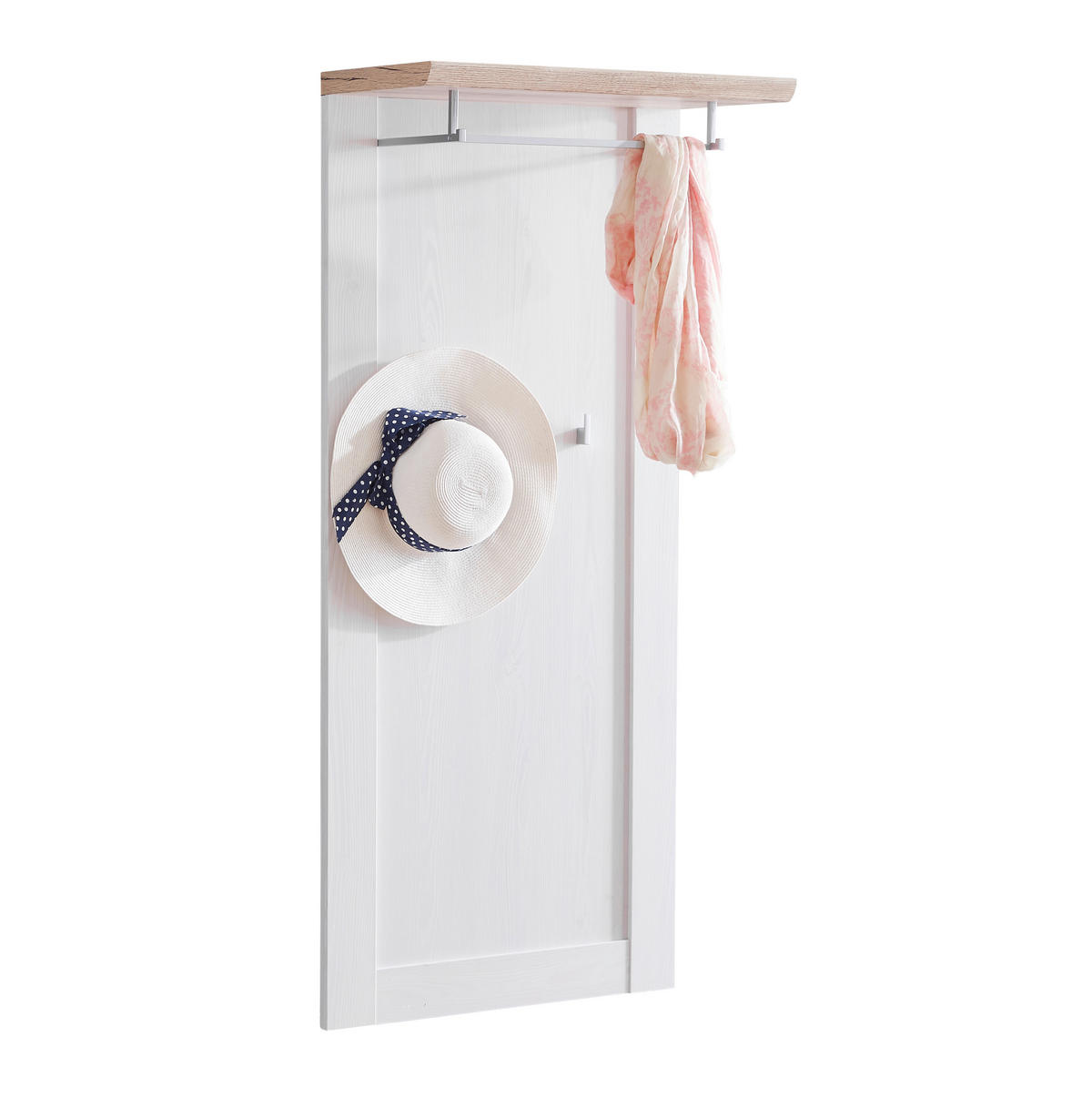 VEŠIAKOVÝ PANEL, biela, farba duba,  - biela/farba duba, Design, kompozitné drevo (60/132/30cm) - Xora