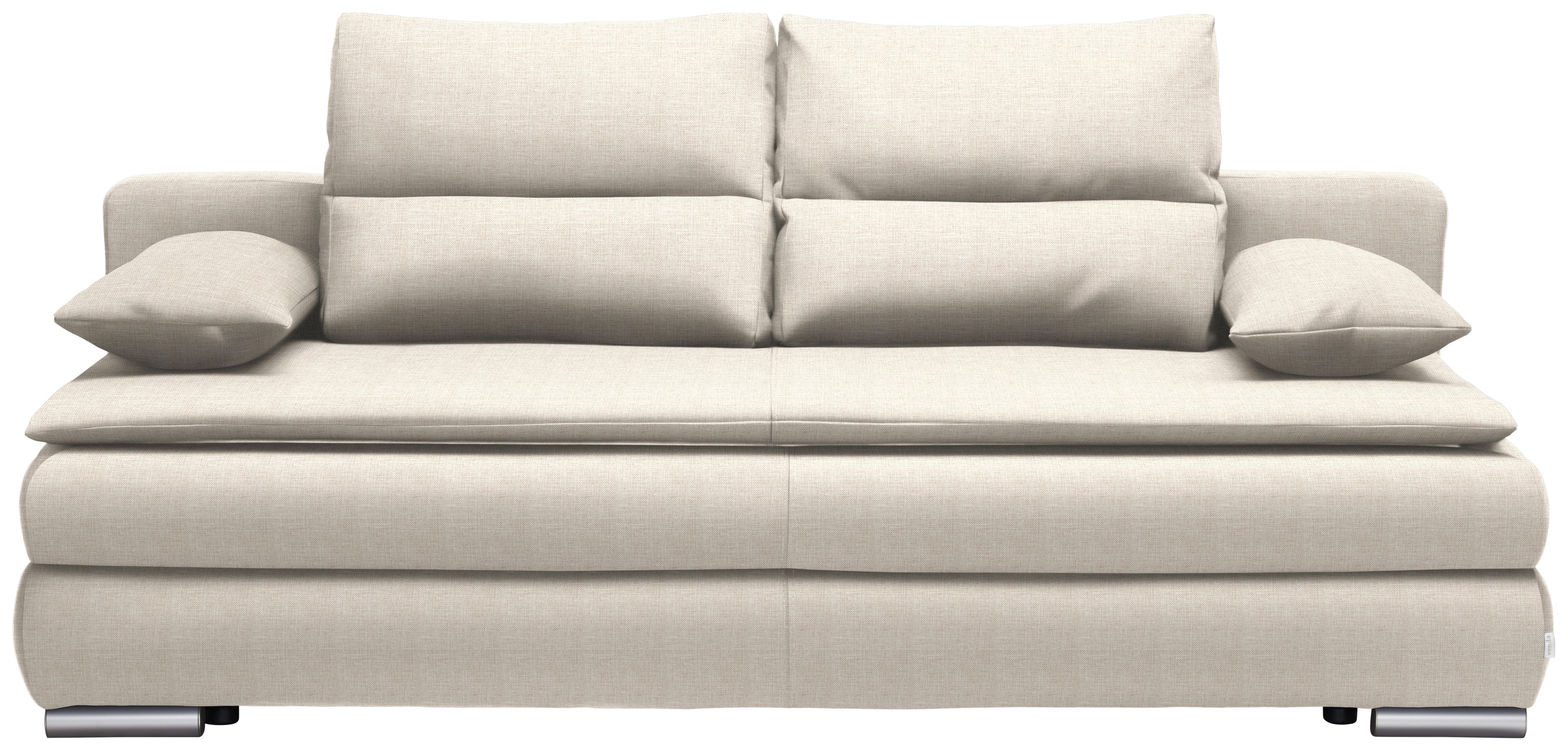 KANAPÉÁGY Textil Bézs  - Bézs/Ezüst, Konventionell, Műanyag/Textil (207/94/90cm) - Venda