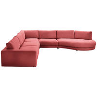 ECKSOFA in Flachgewebe Koralle  - Koralle/Schwarz, Design, Kunststoff/Textil (365/425cm) - Lomoco