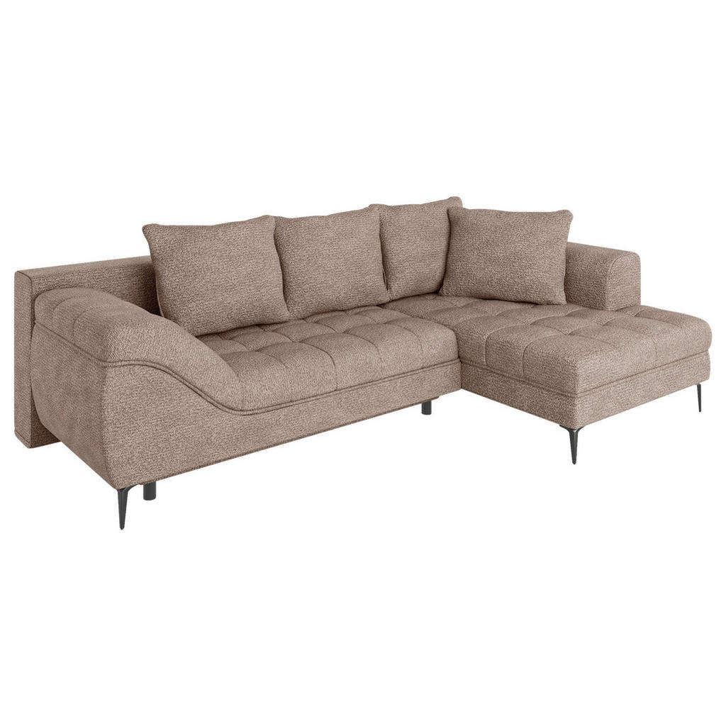 Thumbnail - Mid.you Ecksofa, Braun, Textil, 3-Sitzer, Füllung: Schaumstoffflocken,Schaumstoffflocken, Ottomane rechts, L-Form, 276x1...