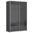 SCHWEBETÜRENSCHRANK  in Grau  - Alufarben/Grau, KONVENTIONELL, Glas/Holzwerkstoff (181/229/62cm) - Xora