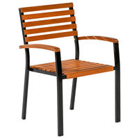 STAPELSESSEL in Holz, Metall Graphitfarben, Naturfarben  - Graphitfarben/Naturfarben, KONVENTIONELL, Holz/Metall (59,5/86,5/54cm) - Gardenson