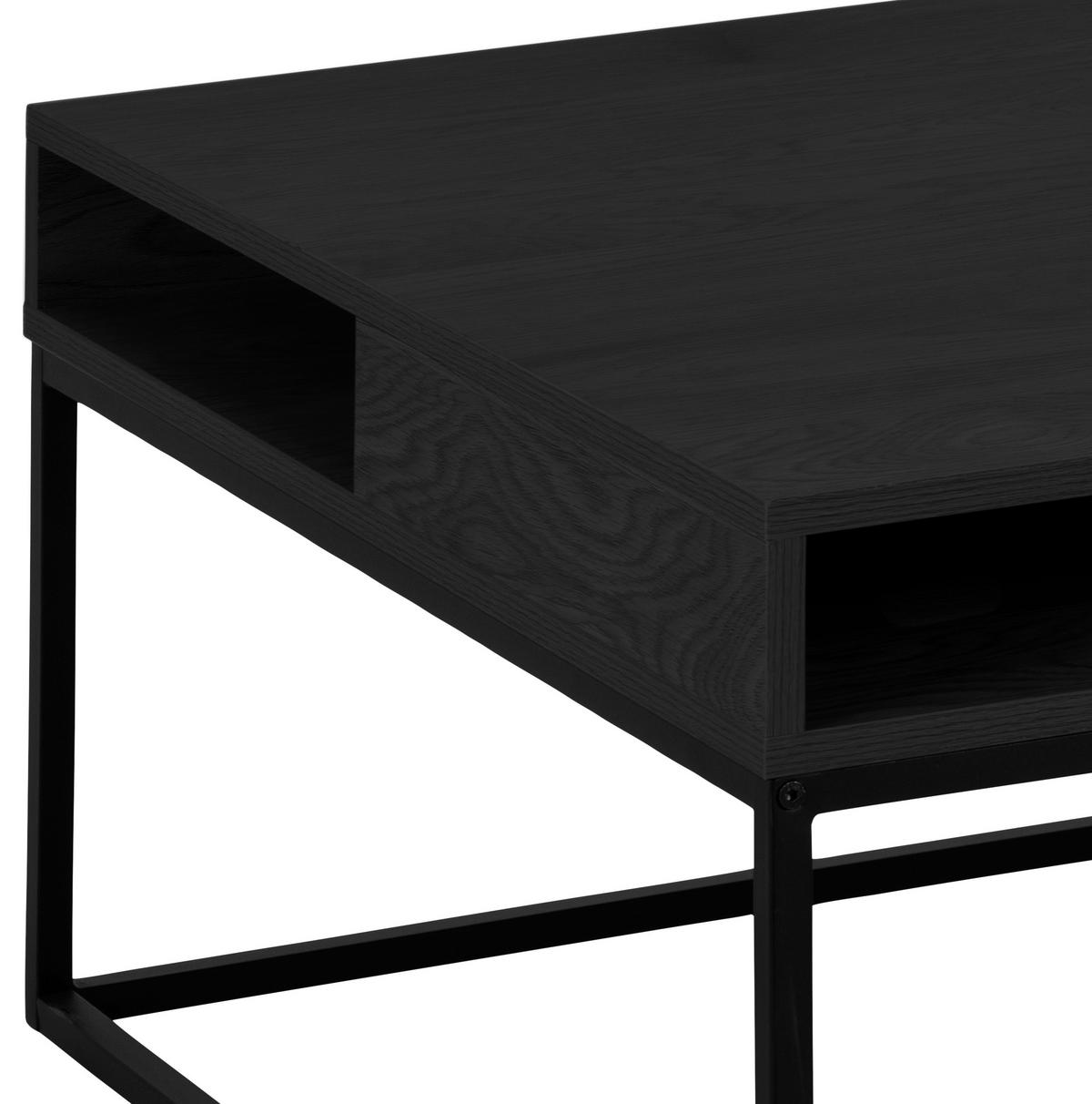 COUCHTISCH Metall, Holzwerkstoff 80/80/40 cm  - Eschefarben/Schwarz, Trend, Holzwerkstoff/Metall (80/80/40cm) - MID.YOU