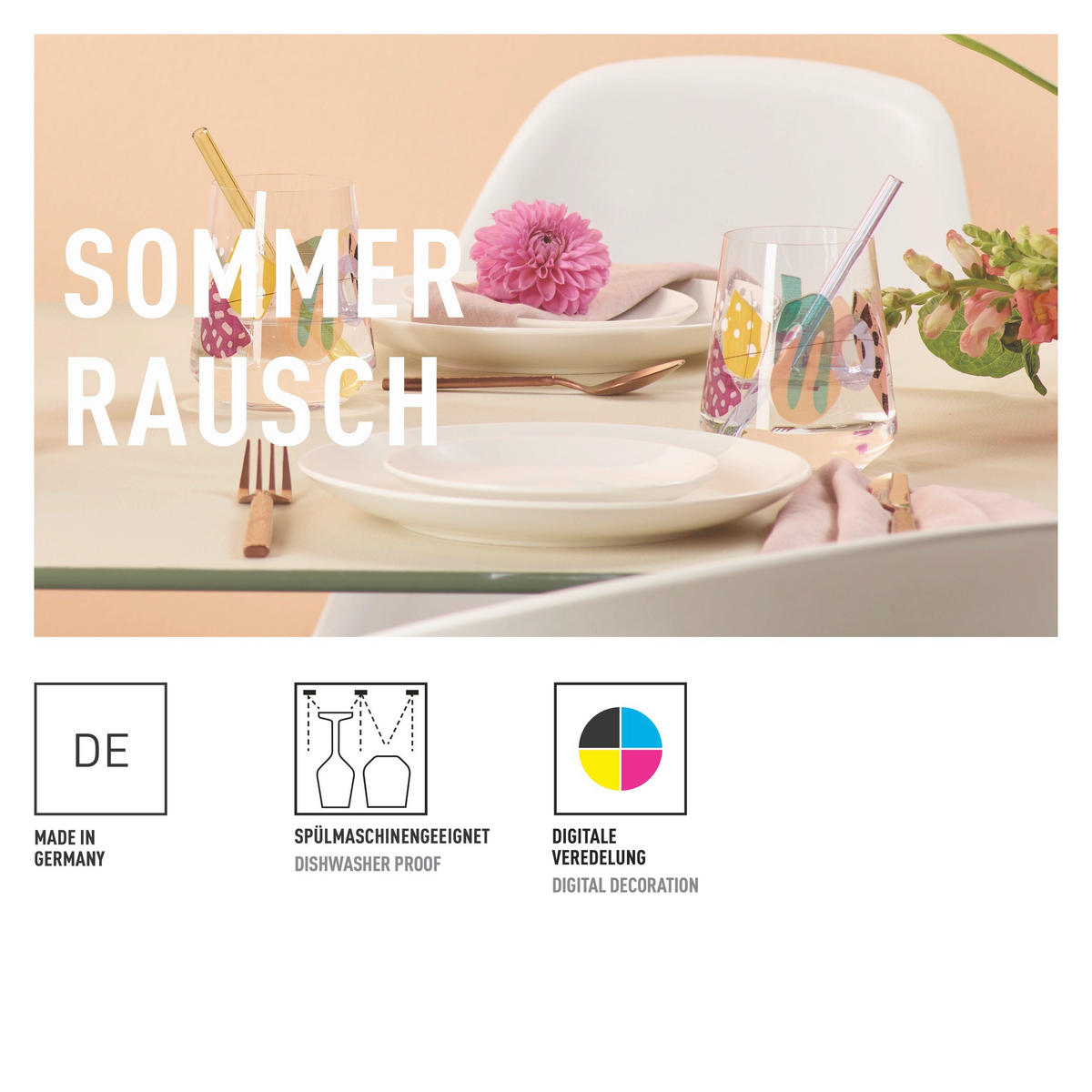 GLÄSERSET Sommerrausch Allround 2-teilig  - Transparent/Multicolor, Trend, Glas (9,2/11,0cm) - Ritzenhoff