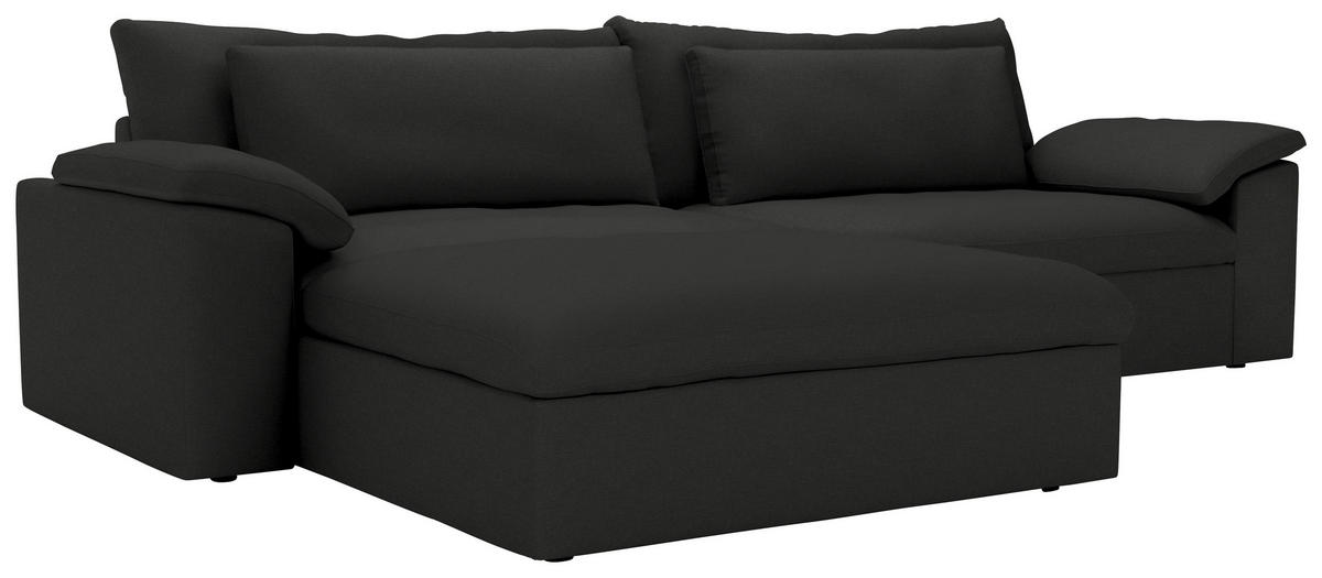 ECKSOFA  Chenille Anthrazit  - Anthrazit/Schwarz, Modern, Kunststoff/Textil (198/306cm) - Carryhome