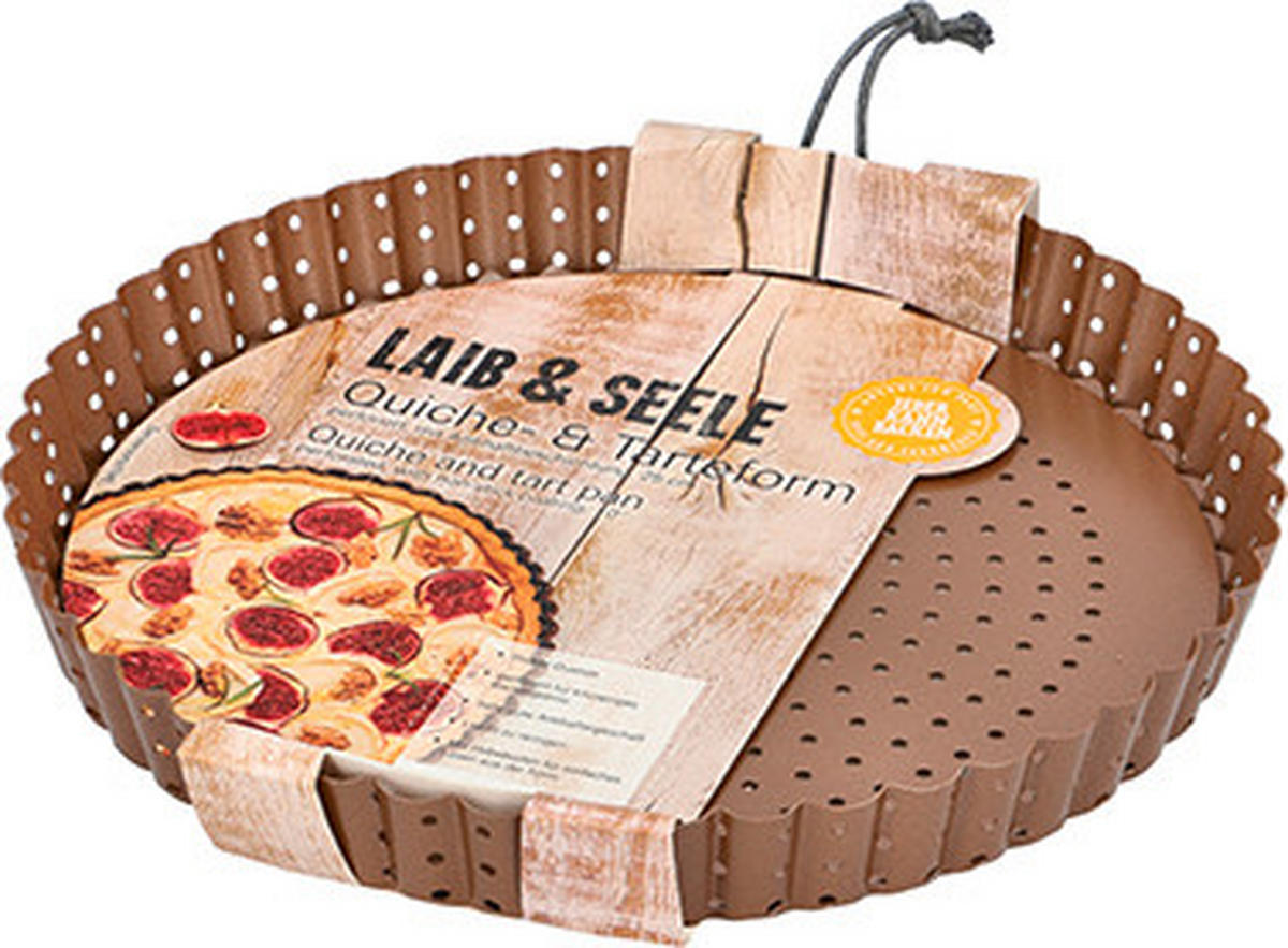 QUICHE- & TARTEFORM - Goldfarben, Basics, Metall (25cm) - Birkmann