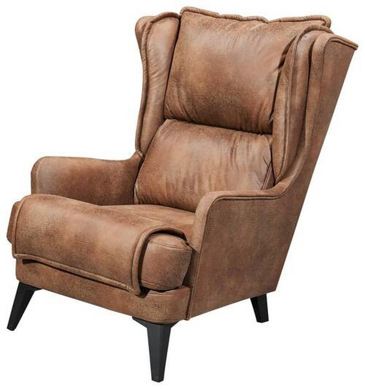 FÜLES FOTEL - fekete/világosbarna, Modern, műanyag/faalapú anyag (86/104/109cm) - MID.YOU