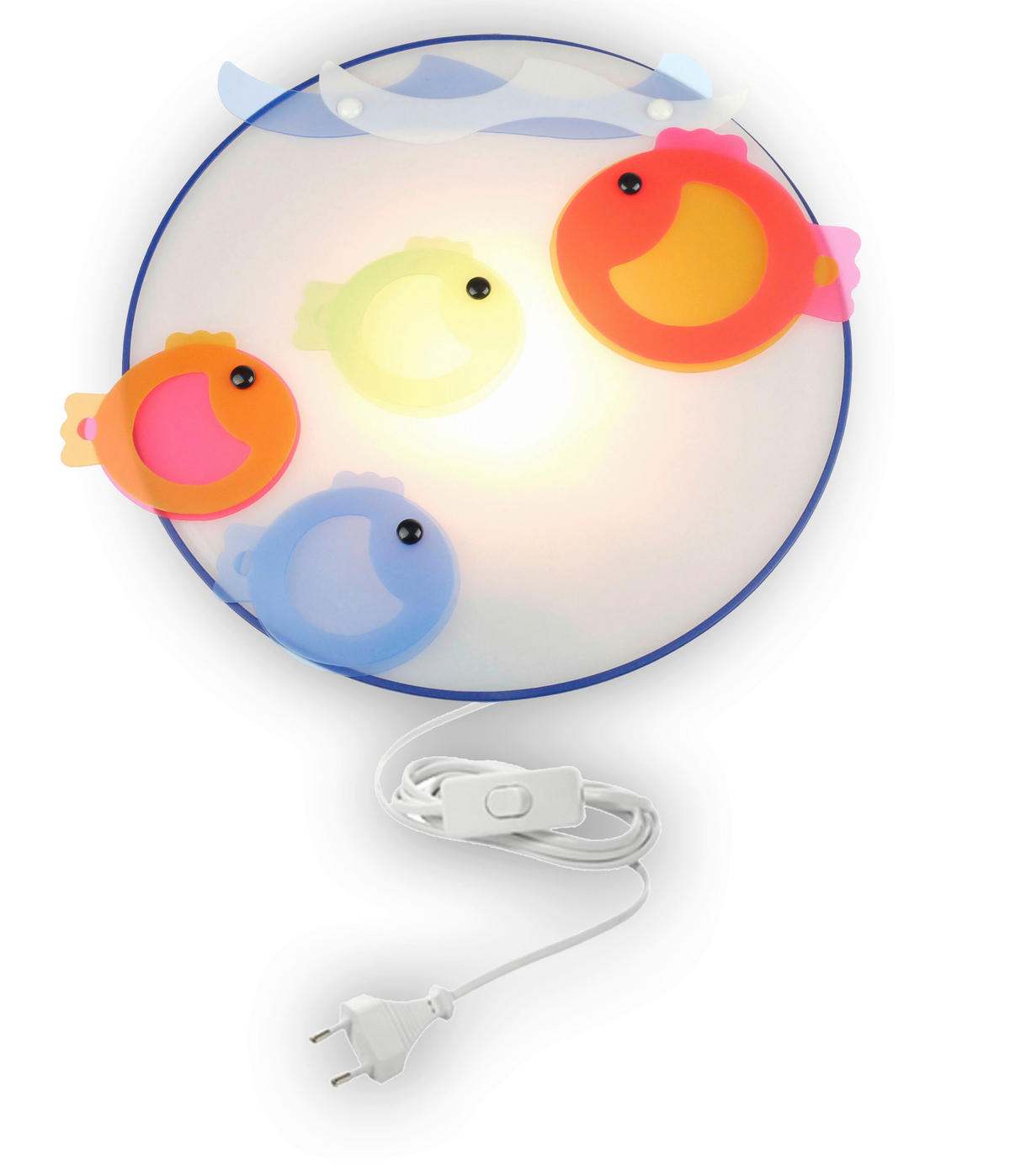 KINDERWANDLEUCHTE Fische 25/25/8 cm  - Blau/Multicolor, Trend, Kunststoff (25/25/8cm) - Niermann