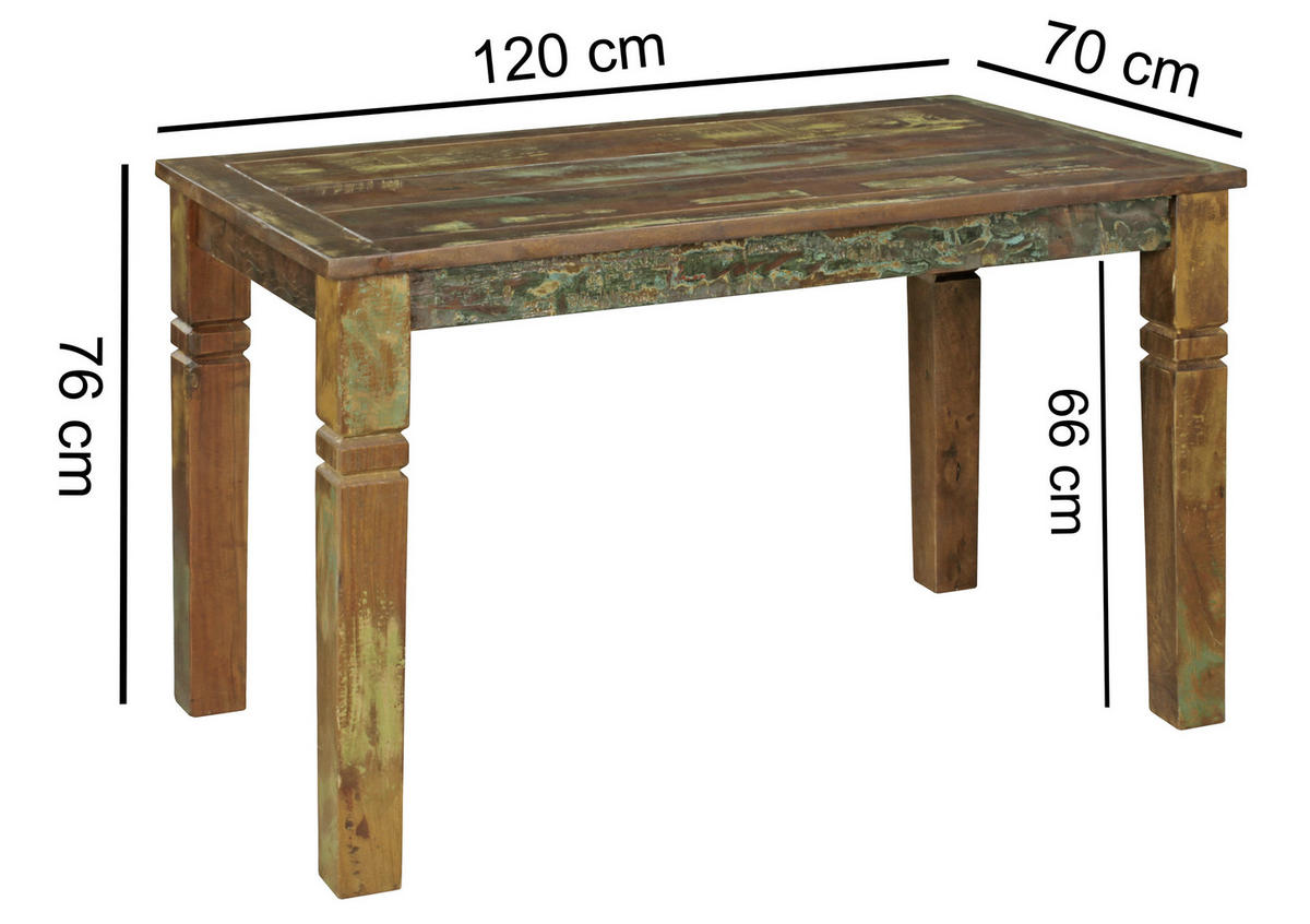 JEDÁLENSKÝ STÔL, mangové drevo, hnedá, 120/70/76 cm - hnedá, Modern, drevo (120/70/76cm) - MID.YOU