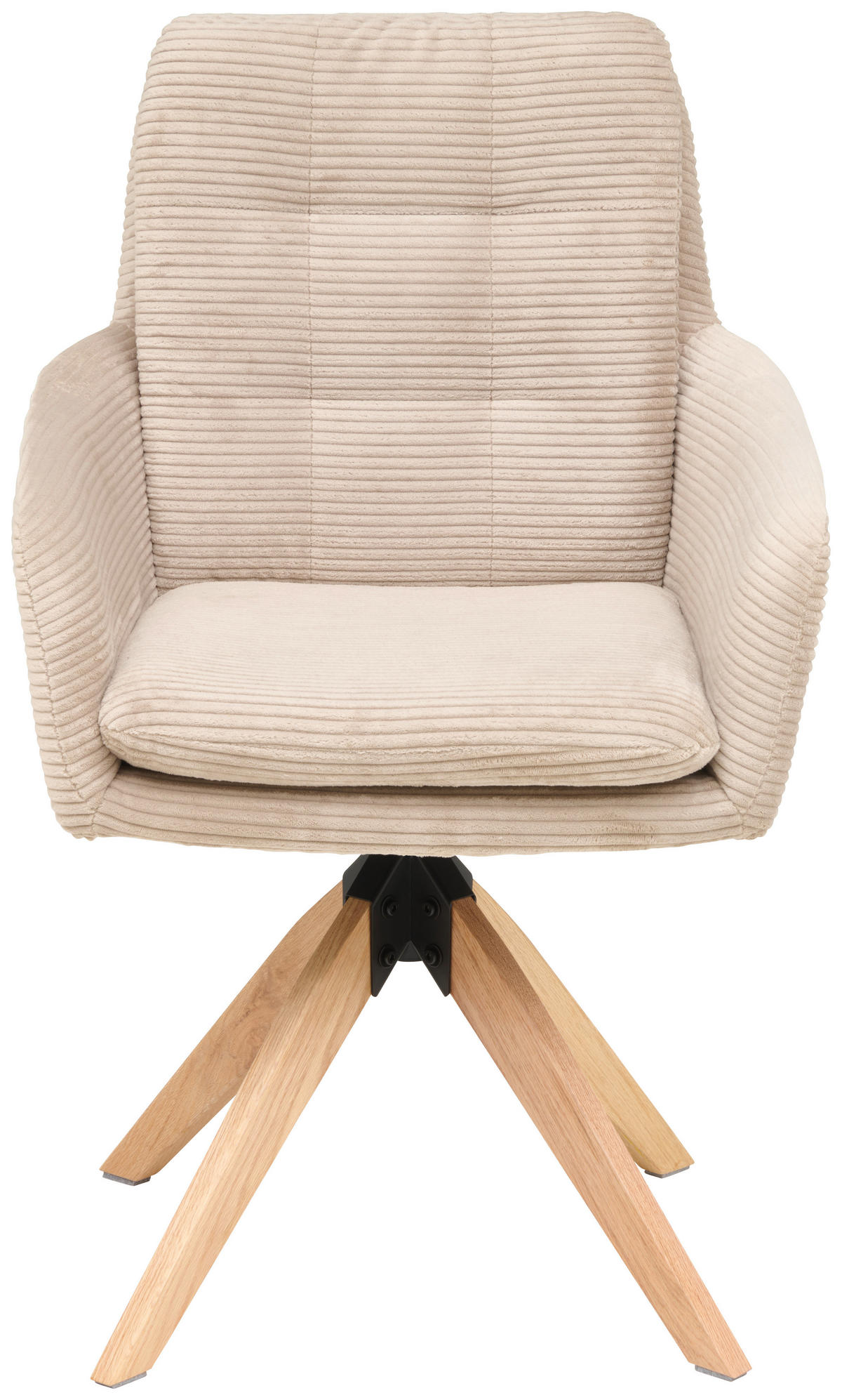 ARMLEHNSTUHL  in Eisen Cord  - Taupe/Naturfarben, KONVENTIONELL, Holz/Textil (60/93/65,5cm) - Livetastic