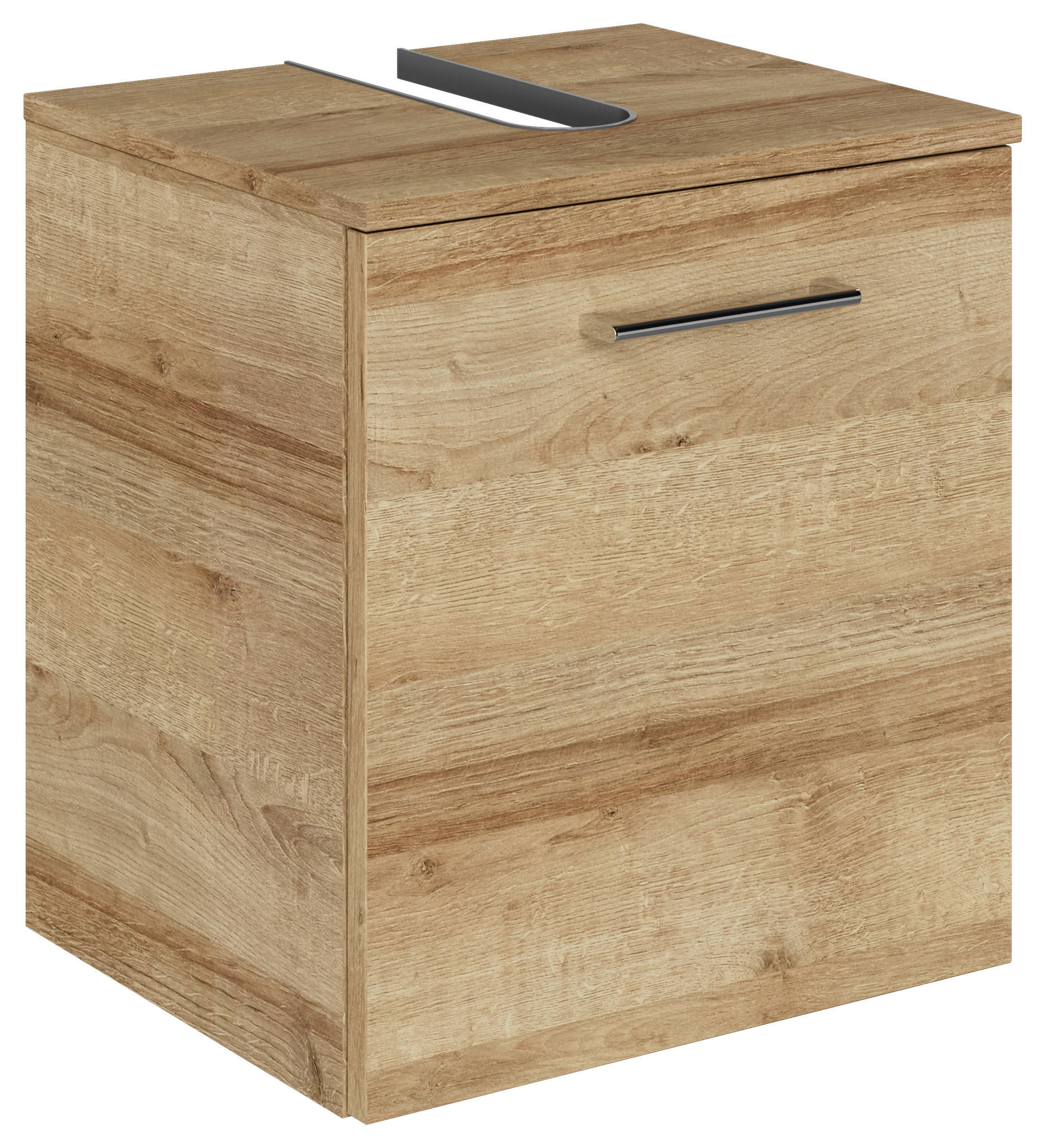 WASCHBECKENUNTERSCHRANK 45/49,8/38,3 cm  - Chromfarben/Hellbraun, KONVENTIONELL, Holzwerkstoff/Metall (45/49,8/38,3cm) - Sadena