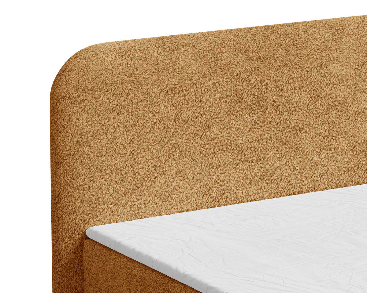 BOXBETT 140/200 cm,  in Rostfarben, Bettkasten, Topper, H2 + H3 = mittel + fest  - Rostfarben/Schwarz, MODERN, Holz/Kunststoff (140/200cm) - MID.YOU