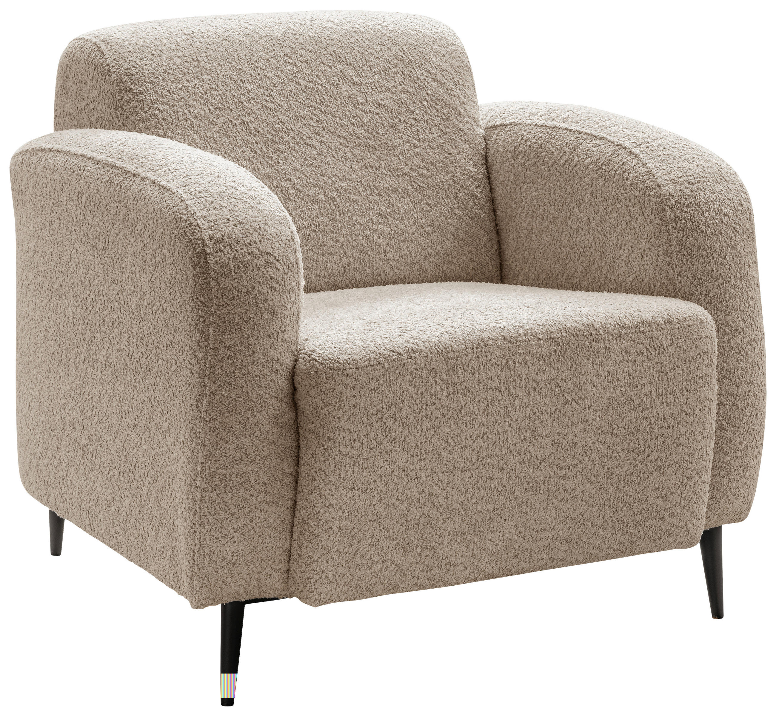 SESSEL in Bouclé Beige - Beige/Schwarz, MODERN, Textil/Metall (85/76/90cm) - Livetastic