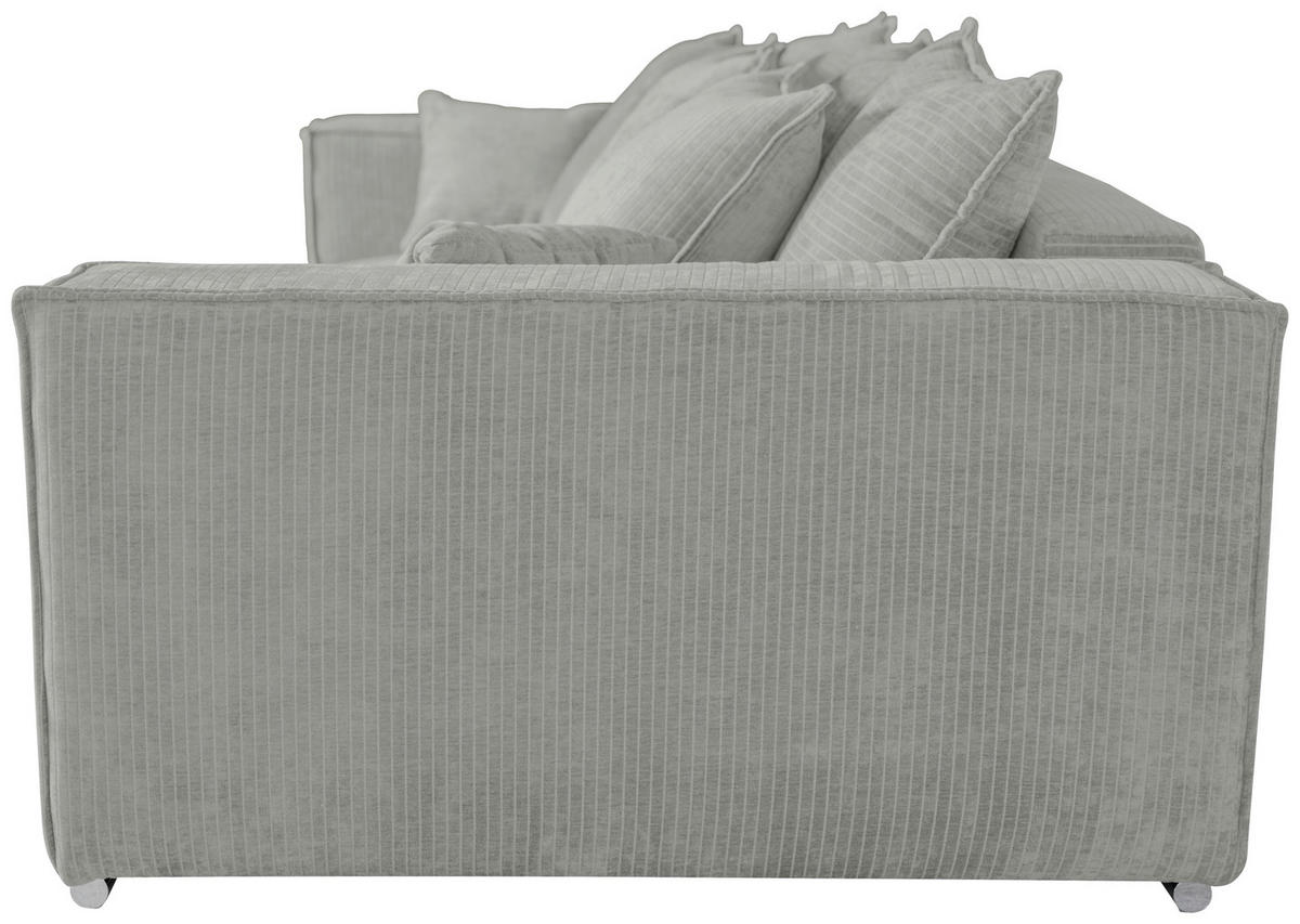 BIGSOFA Flachgewebe Naturfarben  - Chromfarben/Naturfarben, KONVENTIONELL, Textil/Metall (256/68/122cm) - Carryhome