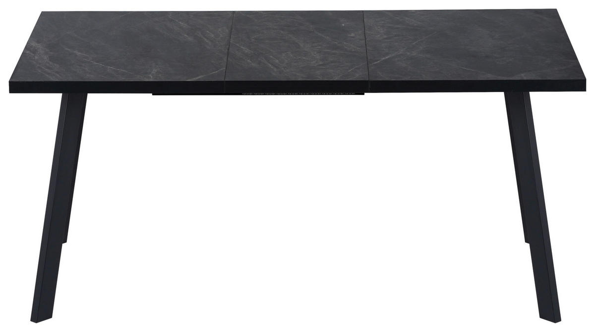ESSTISCH Grau, Schwarz rechteckig  ausziehbar  - Schwarz/Grau, Design, Holzwerkstoff/Metall (120-160/80/76cm) - Ti'me