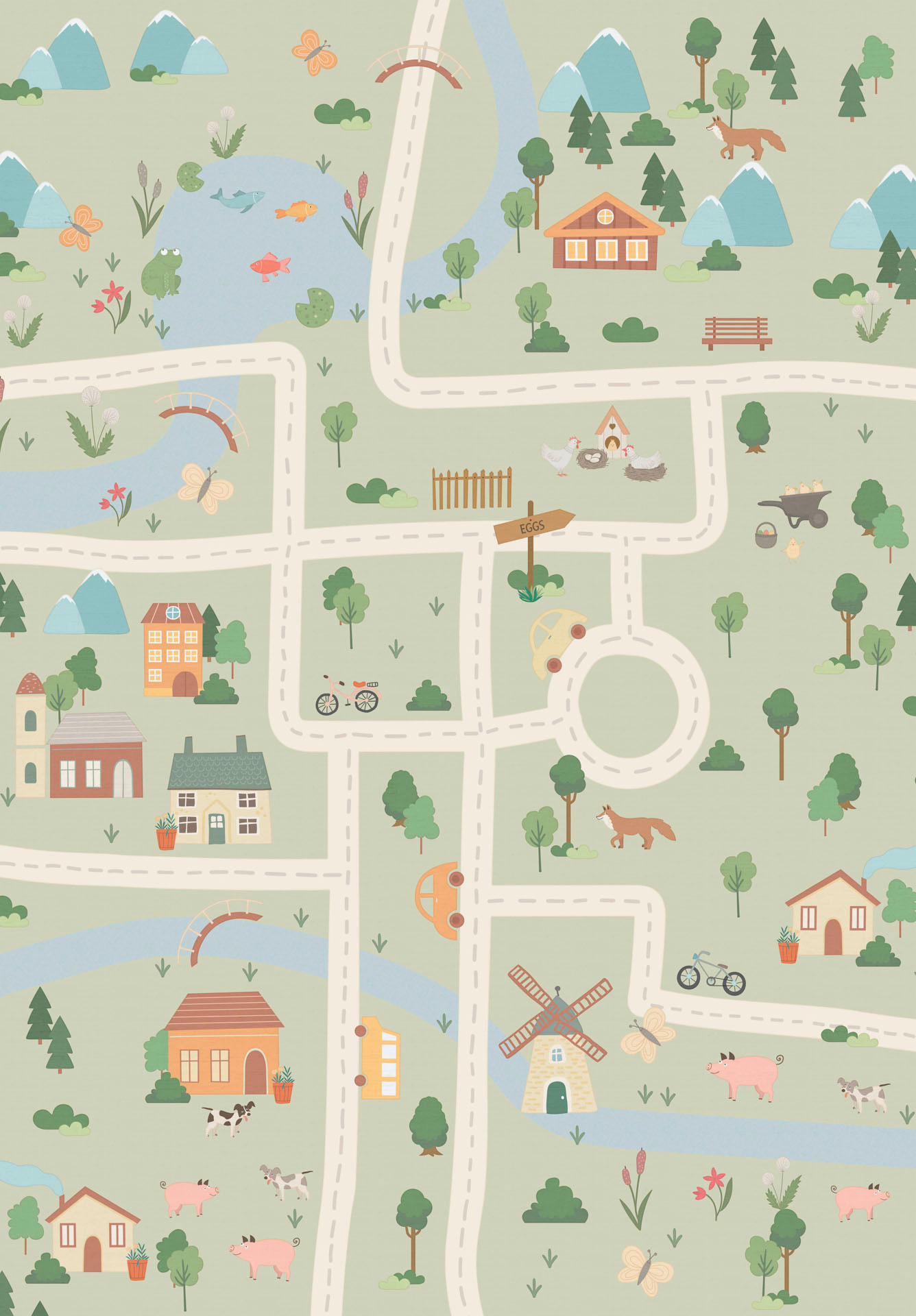 KINDERTEPPICH Living Ecovia 160/230 cm  in Pastellblau, Salbeigrün, Aprikose  - Pastellblau/Salbeigrün, Trend, Kunststoff/Textil (160/230cm) - Lindorug