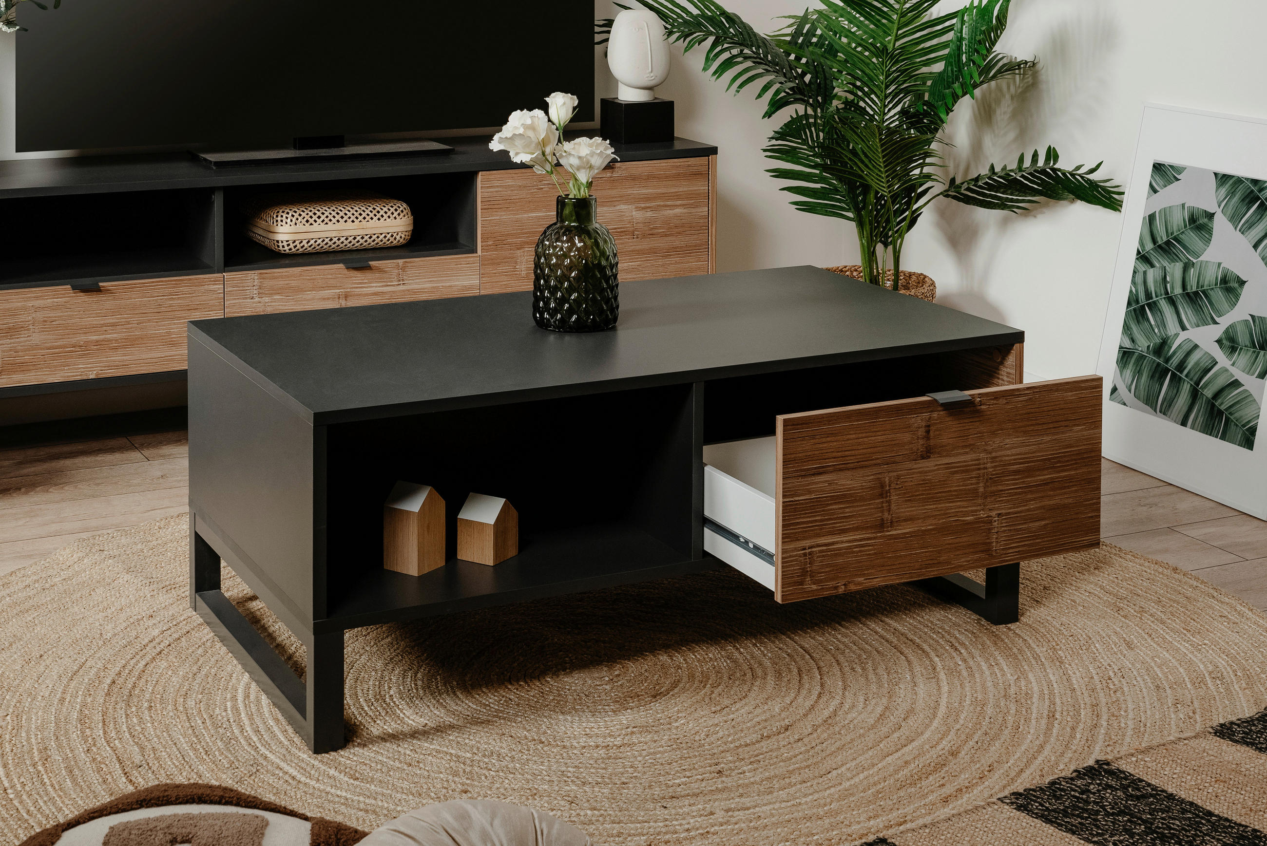 COUCHTISCH in Holzwerkstoff 108/45/60 cm  - Hellbraun/Anthrazit, Design, Holzwerkstoff/Kunststoff (108/45/60cm) - MID.YOU