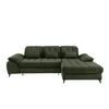 ECKSCHLAFSOFA in Cord Dunkelgrün  - Dunkelgrün/Schwarz, Modern, Textil/Metall (273/189cm) - Livetastic