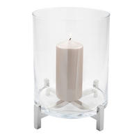 WINDLICHT Silberfarben 23/35 cm  - Silberfarben, Basics, Glas/Metall (23/35cm) - Fink
