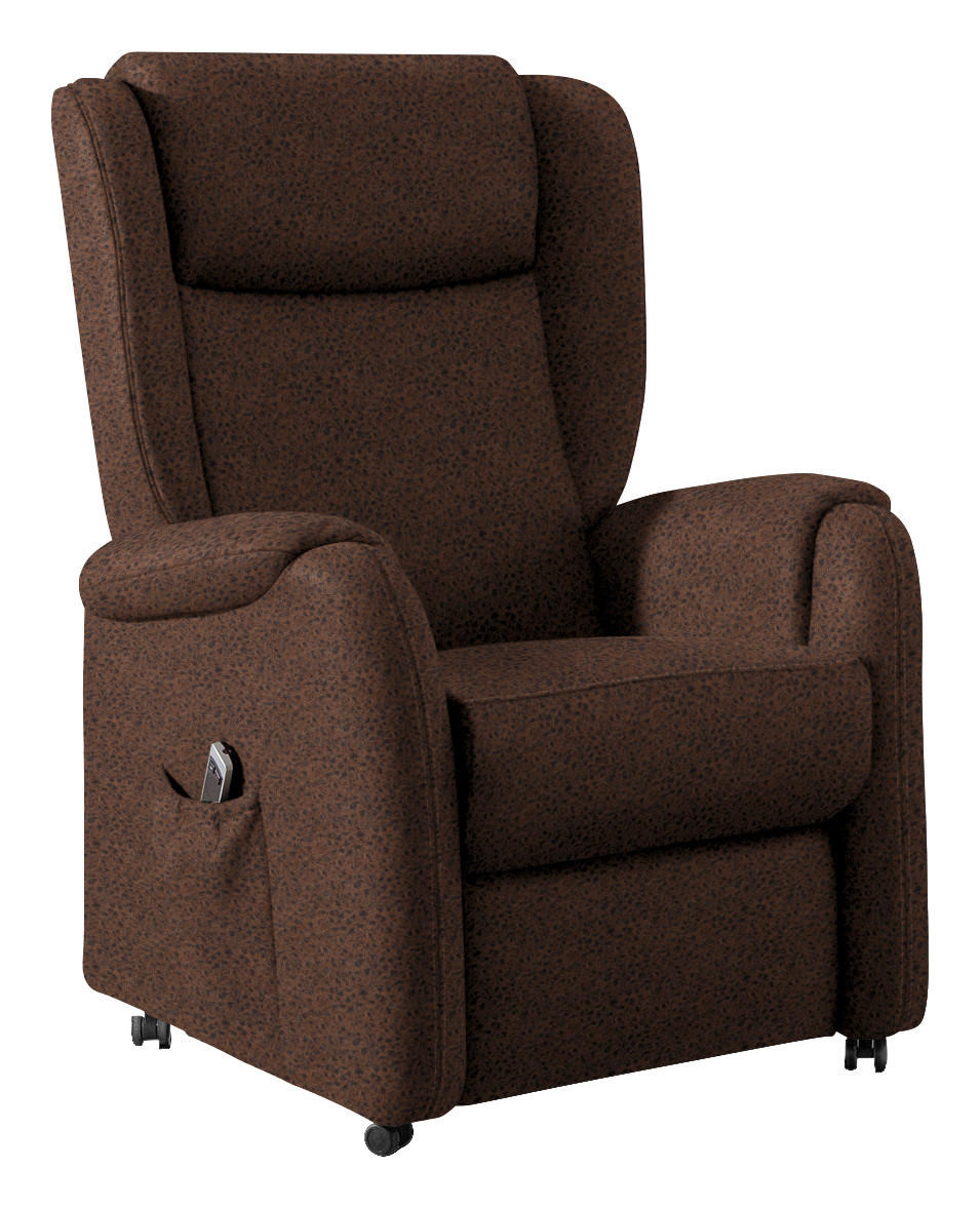 OHRENSESSEL in Mikrofaser Braun  - Schwarz/Braun, Konventionell, Textil (85/117/84cm) - Cantus