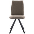 STUHL  in Eisen Flachgewebe Metall, Textil  - Hellbraun/Schwarz, Design, Textil/Metall (48/93/60cm) - Cantus
