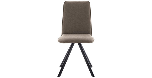 STUHL in Eisen Flachgewebe Metall, Textil - Hellbraun/Schwarz, Design, Textil/Metall (48/93/60cm) - Cantus