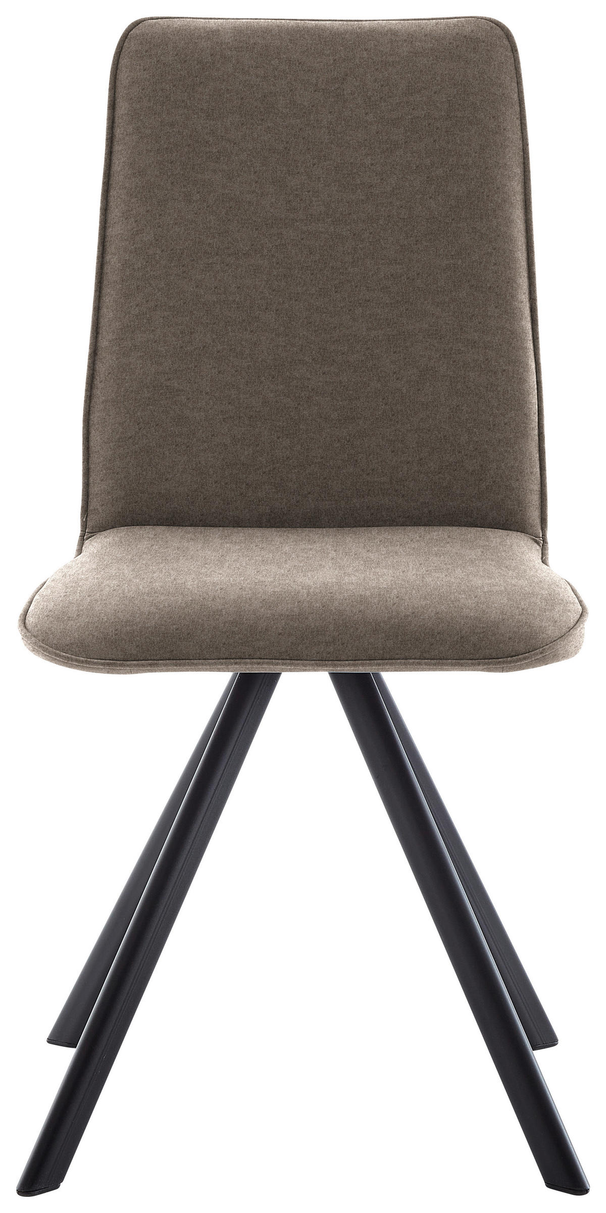 STUHL  in Eisen Flachgewebe  - Hellbraun/Schwarz, Design, Textil/Metall (48/93/60cm) - Cantus
