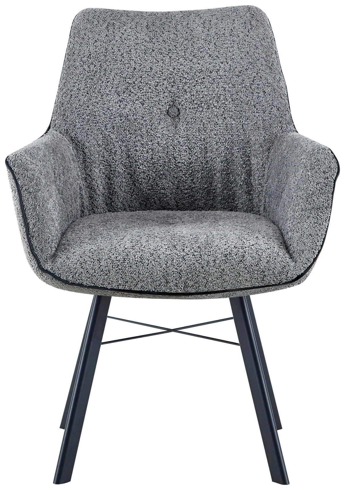 STOL MED ARMSTÖD järn  - grå, Design, metall/textil (64/91/61cm) - Kayoom