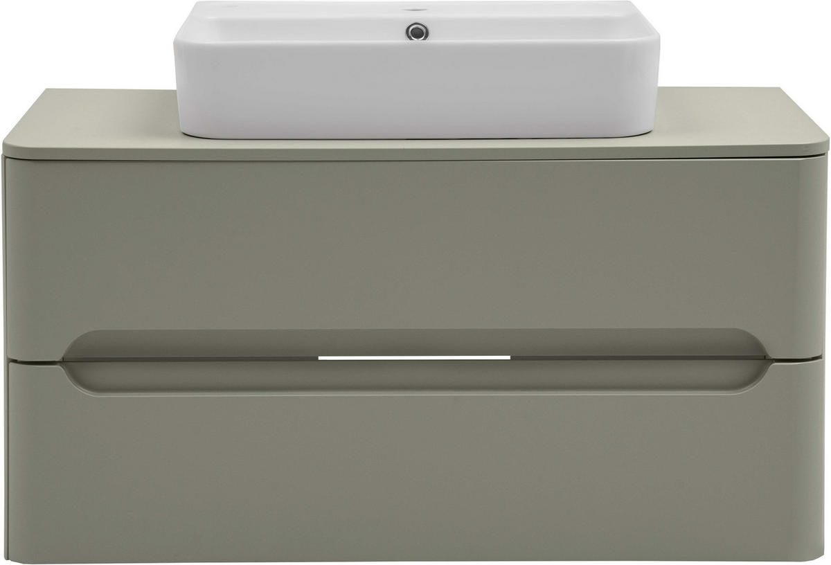 WASCHTISCHKOMBI 101 cm  - Schilfgrün/Weiß, KONVENTIONELL, Keramik/Holzwerkstoff (101cm) - Xora