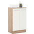 UNTERSCHRANK 50/81/33 cm - Chromfarben/Eichefarben, Design, Holzwerkstoff/Metall (50/81/33cm) - Xora UNTERSCHRANK 50/81/33 cm - Chromfarben/Eichefarben, Design, Holzwerkstoff/Metall (50/81/33cm) - Xora