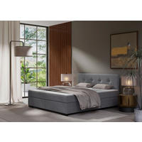 BOXSPRINGBETT 160/200 cm  in Hellgrau  - Hellgrau/Schwarz, MODERN, Karton/Holz (160/200cm) - MID.YOU