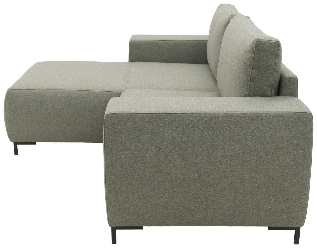 ECKSOFA in Webstoff Graubraun  242/160 cm  - Graubraun/Schwarz, Design, Textil/Metall (242/160cm) - LOOKS by W.Joop