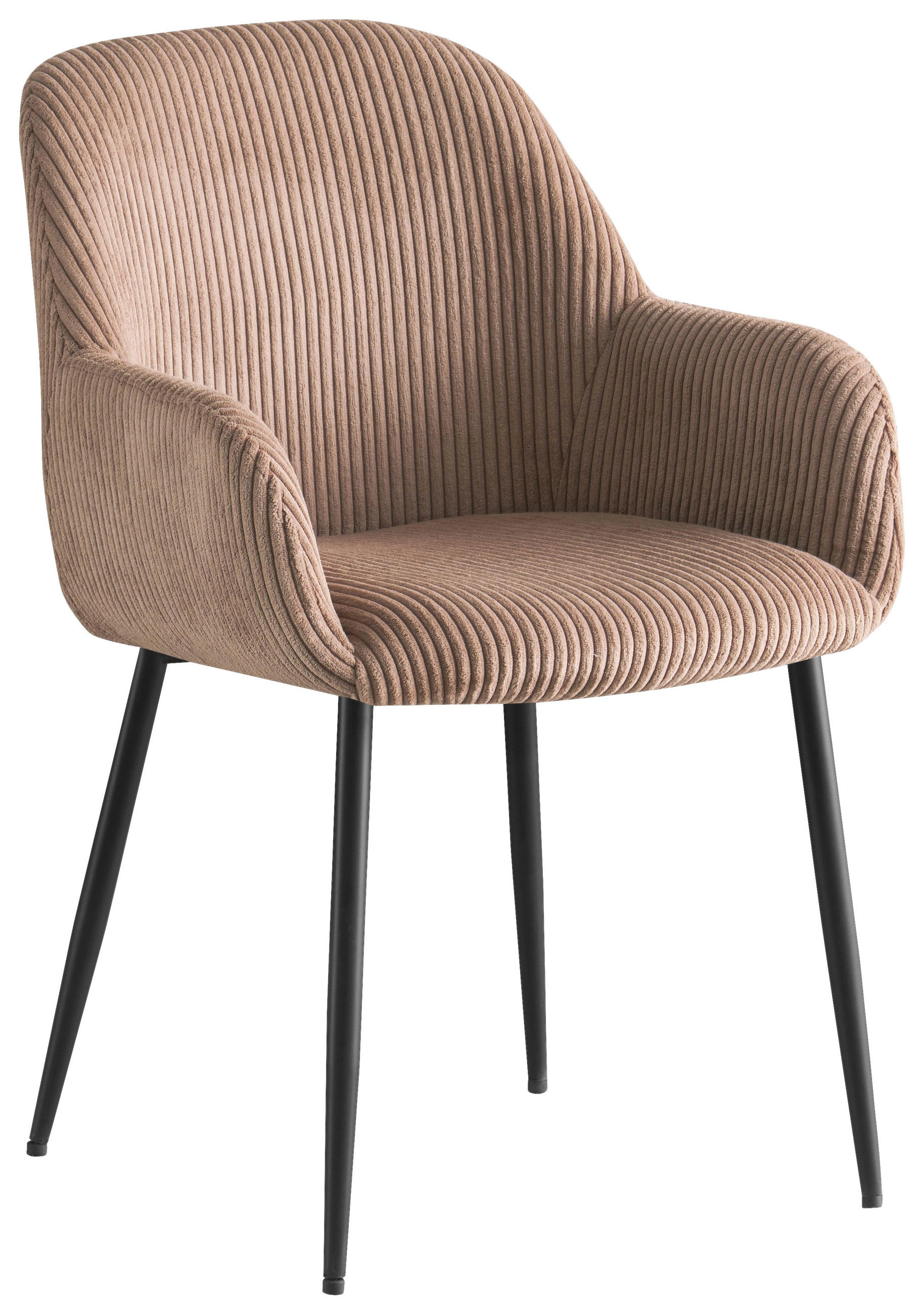 ARMLEHNSTUHL  in Eisen Cord  - Taupe/Schwarz, Design, Textil/Metall (57/85/60cm) - Xora